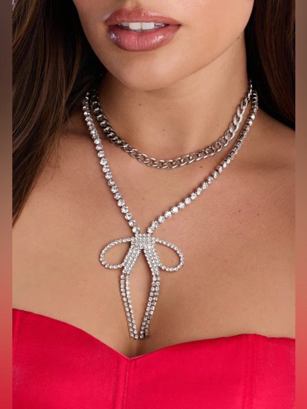 Tied With Love Layered Bow Pendant Necklace NEW 🏷️